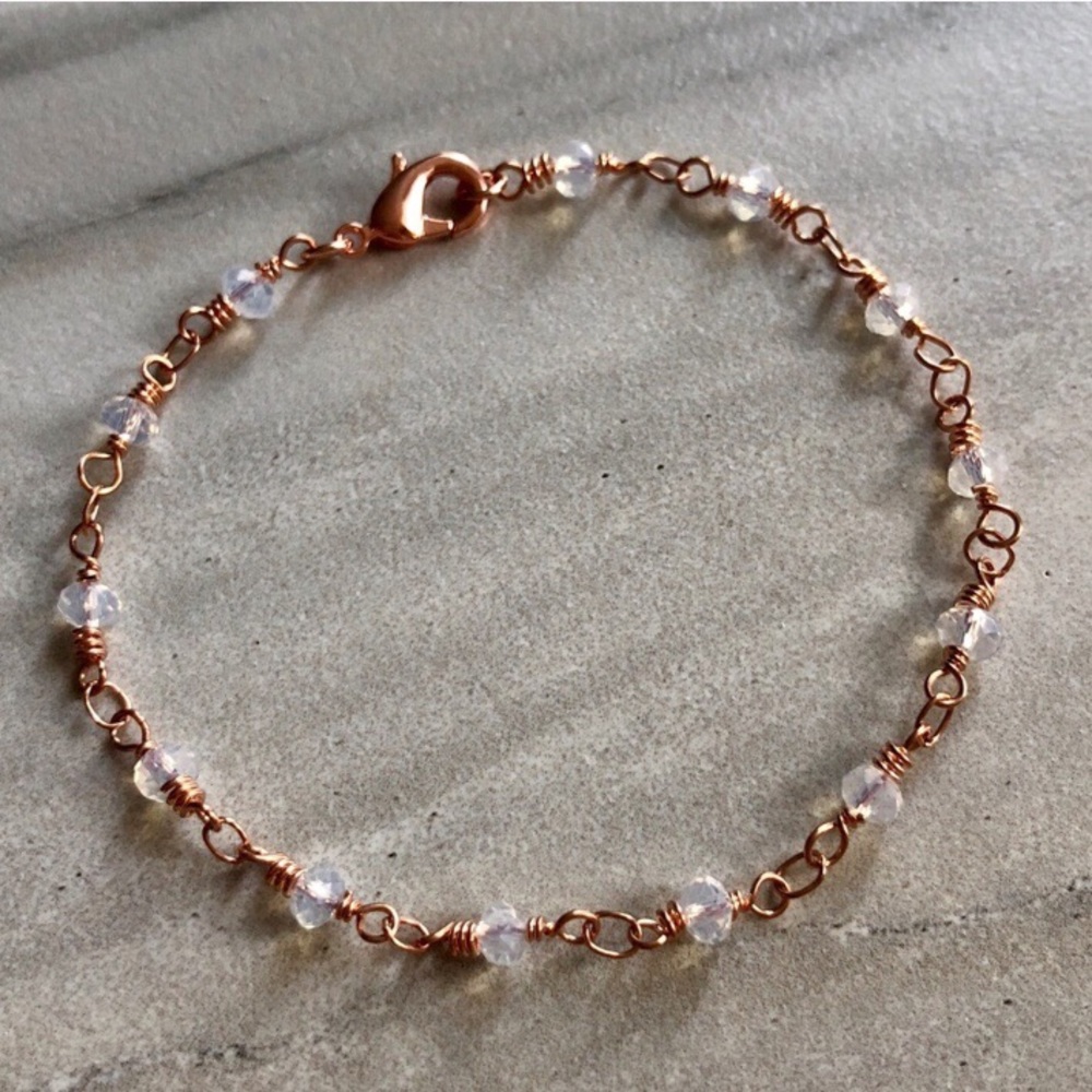 Last 1 ❣️ Estrella & Luna Moonstone Dainty Rose Gold Bracelet